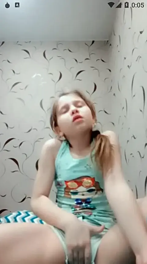14yo Emmi masturbating with dildo